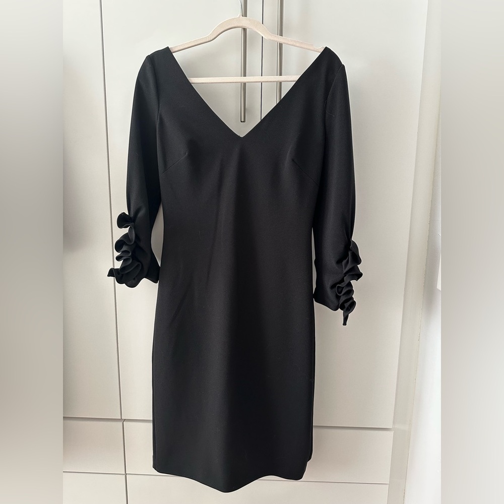 Badgley Mischka ruffle sleeve dress
